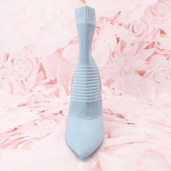 Steve Madden Maxwells Ankle Sock Bootie Heels 9.5M Light Blue Rhinestones - Picture 6 of 10